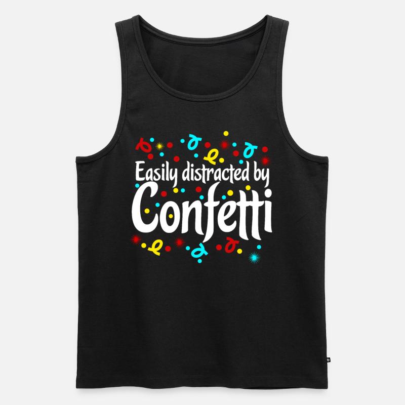Konfetti Karneval Fasching - Männer Premium Bio Tank Top - Schwarz