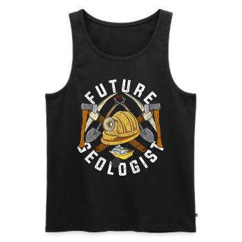 Future Geologist Paleontologist Gift Geology - Men's Premium Organic Tank Top - black - Front - AI Model Male 178 light (178cm)