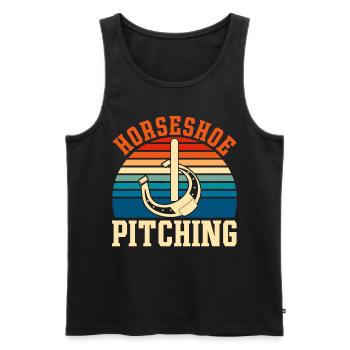 Retro Hufeisen Werfer Geschenk Pferde Hufeisen - Männer Premium Bio Tank Top - Schwarz - Vorne - AI Model Male 178 light (178cm)