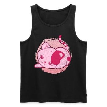 Chat amoureux animal de compagnie cadeau Kawaii Cat - Débardeur bio Premium Homme - noir - Devant - Michal (187cm)