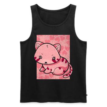 Chat Propriétaire Cadeau Kawaii Chat - Débardeur bio Premium Homme - noir - Devant - Michal (187cm)