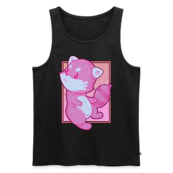 Cadeau animal de zoo chinois Kawaii Red Panda - Débardeur bio Premium Homme - noir - Devant - Michal (187cm)