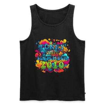 Funky Birthday: September 2010 - Psychadelic - Men's Premium Organic Tank Top - black - Front - Michal (187cm)