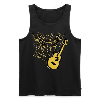 Skeletons Dancing Guitar - Men's Premium Organic Tank Top - black - Front - AI Model Male 178 light (178cm)