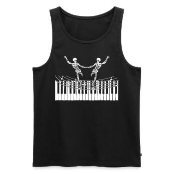 Skelett Skelette Klavier Tanzen - Männer Premium Bio Tank Top - Schwarz - Vorne - AI Model Male 178 light (178cm)