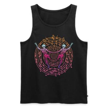 Skeleton Halloween Dancing Music Skeletons - Men's Premium Organic Tank Top - black - Front - AI Model Male 178 light (178cm)