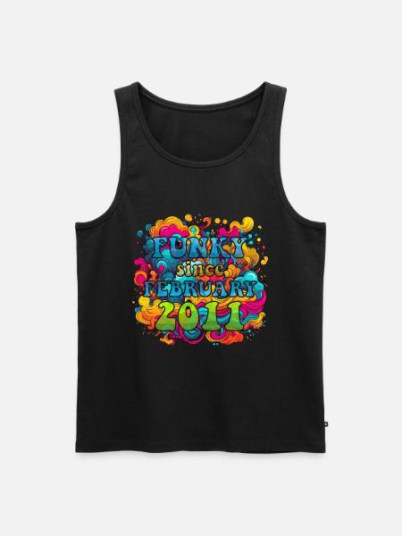 Funky Birthday: February 2011 - Psychadelic - Men's Premium Organic Tank Top - black