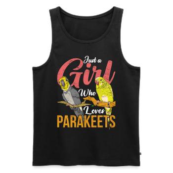 Nur ein Mädchen das Sittiche liebt Vogel Sittich - Männer Premium Bio Tank Top - Schwarz - Vorne - AI Model Male 178 light (178cm)