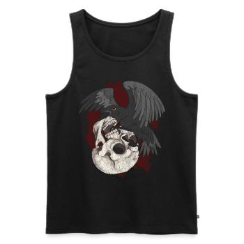 Black Bird Crow Gift Skull Raven - Men's Premium Organic Tank Top - black - Front - AI Model Male 178 light (178cm)