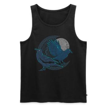 Full Moon Occult Bird Crow Gift Raven - Men's Premium Organic Tank Top - black - Front - Michal (187cm)