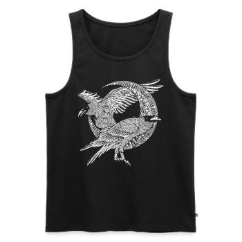 Occultism Crescent Crow Gift Bird Raven - Men's Premium Organic Tank Top - black - Front - Michal (187cm)