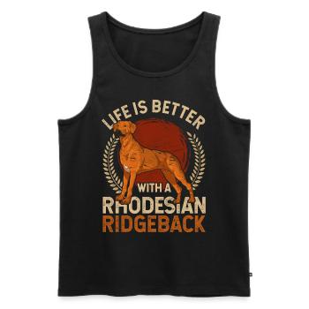 La vie est meilleure avec un Rhodesian Ridgeback - Débardeur bio Premium Homme - noir - Devant - Michal (187cm)