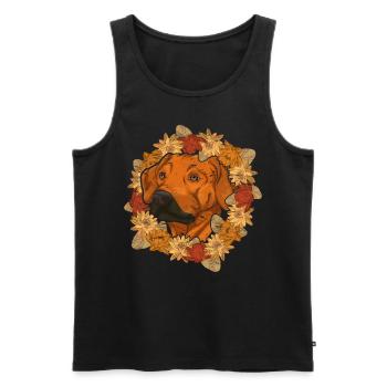 Haustier Hunde Geschenk Blumen Rhodesian Ridgeback - Männer Premium Bio Tank Top - Schwarz - Vorne - Michal (187cm)