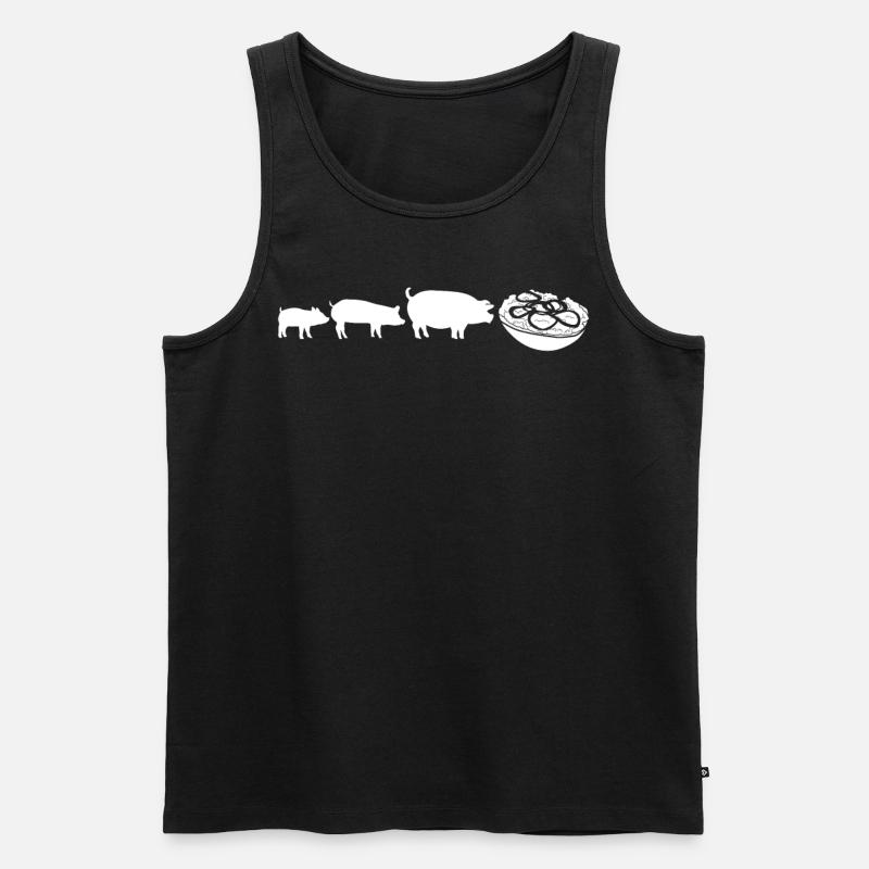 Mettbrötchen Hack Hackfleisch Mett - Männer Premium Bio Tank Top - Schwarz