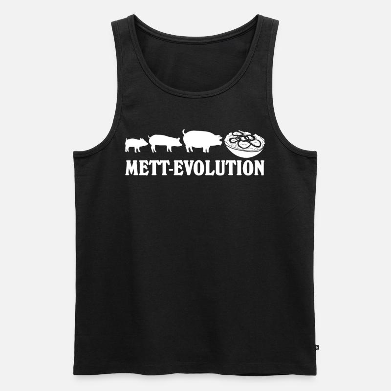Mettbrötchen Hackfleisch Mett - Männer Premium Bio Tank Top - Schwarz