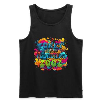 Funky Birthday: February 2002 - Psychadelic - Men's Premium Organic Tank Top - black - Front - Michal (187cm)
