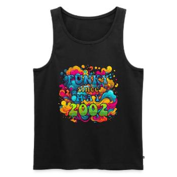 Funky Birthday: May 2002 - Psychadelic - Men's Premium Organic Tank Top - black - Front - Michal (187cm)