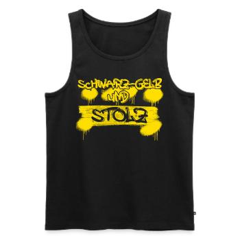 Dortmund - Männer Premium Bio Tank Top - Schwarz - Vorne - AI Model Male 178 light (178cm)