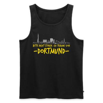 Dortmunder Witz Dortmund - Männer Premium Bio Tank Top - Schwarz - Vorne - AI Model Male 178 light (178cm)