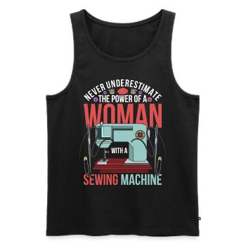Knitting Sewing Machine Ladies Gift Funny Sewing - Men's Premium Organic Tank Top - black - Front - AI Model Male 178 light (178cm)