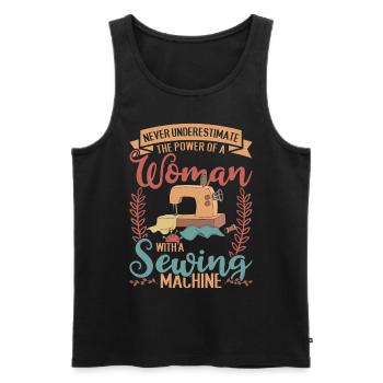 Seamstress Sewing Machine Women Gift Funny Sewing - Men's Premium Organic Tank Top - black - Front - AI Model Male 178 light (178cm)