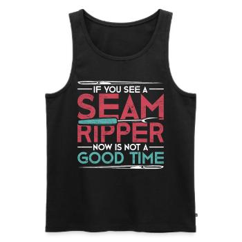 Zu meiner Verteidigung Lustiges Geschenk Nähen - Männer Premium Bio Tank Top - Schwarz - Vorne - Michal (187cm)