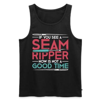 I was unattended Funny Gift Sewing - Men's Premium Organic Tank Top - black - Front - Michal (187cm)