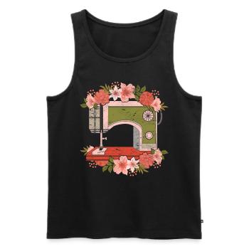 Sewing Machine Handmade Seamstress Gift Sewing - Men's Premium Organic Tank Top - black - Front - AI Model Male 178 light (178cm)