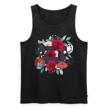 Crochet Running Mesh Seamstress Gift Funny Sewing - Men's Premium Organic Tank Top - black - Front - AI Model Male 178 light (178cm)