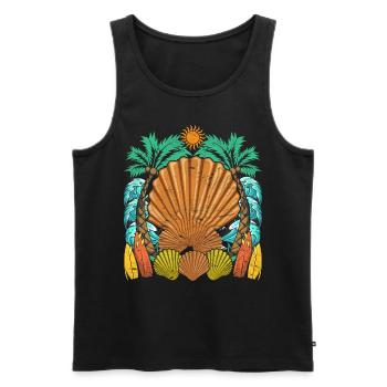 Summer Palm Beach Surfing Gift Shell - Men's Premium Organic Tank Top - black - Front - Michal (187cm)
