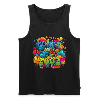Funky Birthday: July 2002 - Psychadelic - Men's Premium Organic Tank Top - black - Front - Michal (187cm)