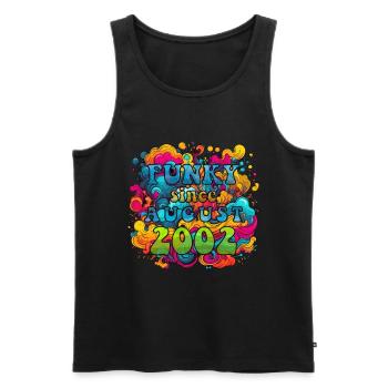 Funky Birthday: August 2002 - Psychadelic - Men's Premium Organic Tank Top - black - Front - Michal (187cm)