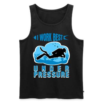 Diver Scuba Diver Saying Diving - Men's Premium Organic Tank Top - black - Front - AI Model Male 178 light (178cm)