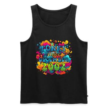 Funky Birthday: December 2002 - Psychadelic - Men's Premium Organic Tank Top - black - Front - Michal (187cm)