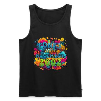 Funky Birthday: November 2002 - Psychadelic - Men's Premium Organic Tank Top - black - Front - Michal (187cm)