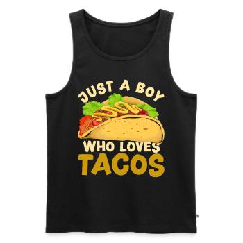 Taco cadeau mexicain pour garçons de restauration rapide - Débardeur bio Premium Homme - noir - Devant - Michal (187cm)