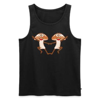 Mushrooms Dancing Boogie Woogie Mushroom Pickers - Men's Premium Organic Tank Top - black - Front - Michal (187cm)