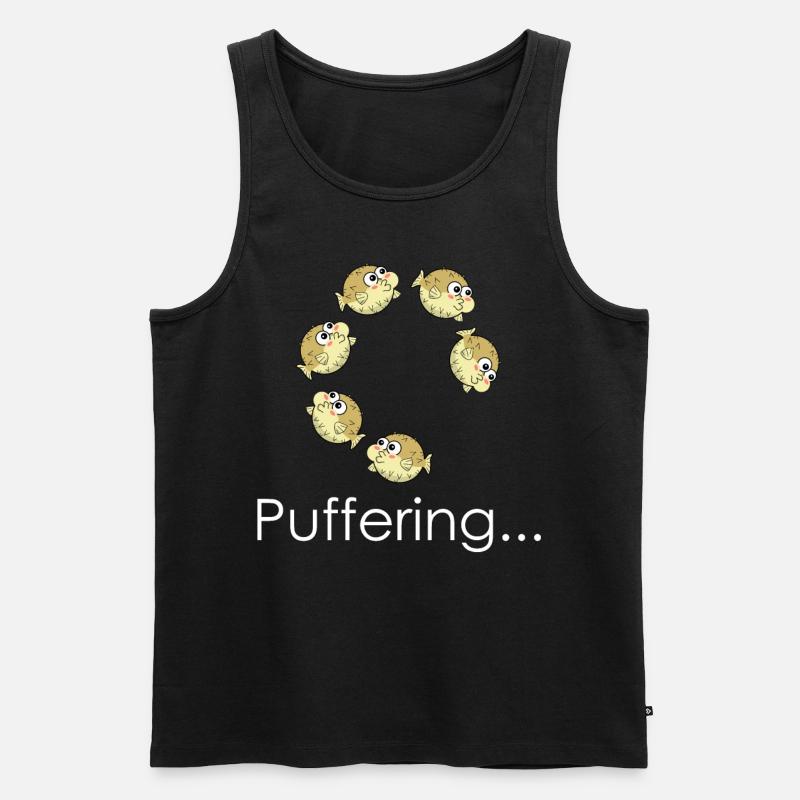 Bufferring Pufferfish - Men's Premium Organic Tank Top - black
