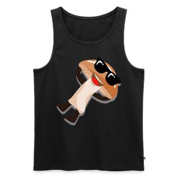 Mushroom with sunglasses mushroom picker mushrooms - Men's Premium Organic Tank Top - black - Front - Michal (187cm)