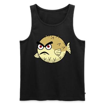 Poisson-globe maléfique - Débardeur bio Premium Homme - noir - Devant - AI Model Male 178 light (178cm)
