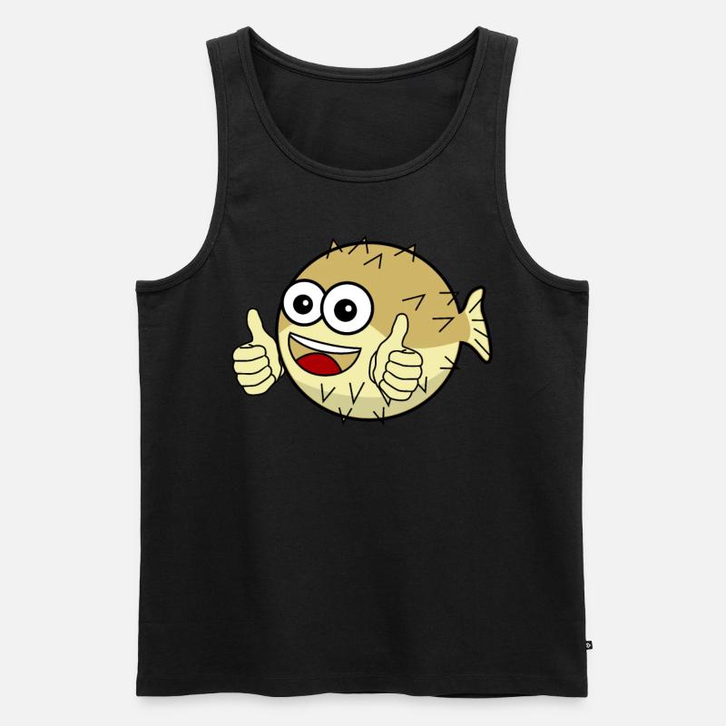 Pufferfish - Männer Premium Bio Tank Top - Schwarz