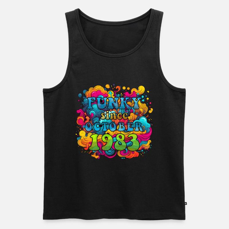 Funky since October 1983 - Männer Premium Bio Tank Top - Schwarz