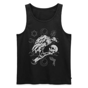 Scavenger Bird Gift Occult Skull Vulture - Men's Premium Organic Tank Top - black - Front - AI Model Male 178 light (178cm)