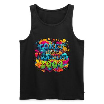 Funky Geburtstag: Februar 2004 - Psychadelic - Männer Premium Bio Tank Top - Schwarz - Vorne - Michal (187cm)