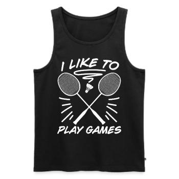 Badminton Badminton Racket - Men's Premium Organic Tank Top - black - Front - AI Model Male 178 light (178cm)