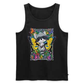 Insekt Wald Tier Geschenk Schmetterling Waschbär - Männer Premium Bio Tank Top - Schwarz - Vorne - Michal (187cm)