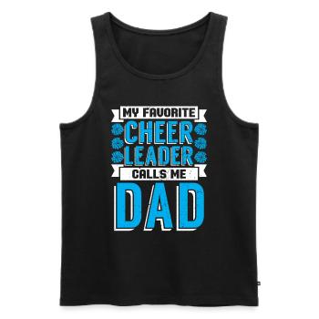 Sport Mein liebster Cheerleader nennt mich Papa - Männer Premium Bio Tank Top - Schwarz - Vorne - Michal (187cm)