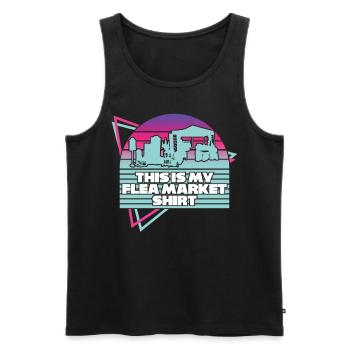 Flea Market Flea Markets Flea Market - Men's Premium Organic Tank Top - black - Front - AI Model Male 178 light (178cm)