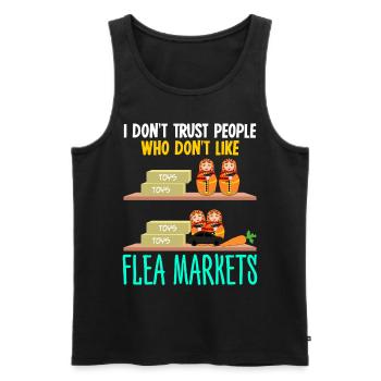 Flea market, flea market, flea markets - Men's Premium Organic Tank Top - black - Front - AI Model Male 178 light (178cm)