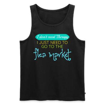 Flea Market Flea Markets Joke Flea Market - Men's Premium Organic Tank Top - black - Front - AI Model Male 178 light (178cm)